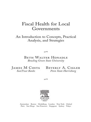 cover image of Fiscal Health for Local Governments